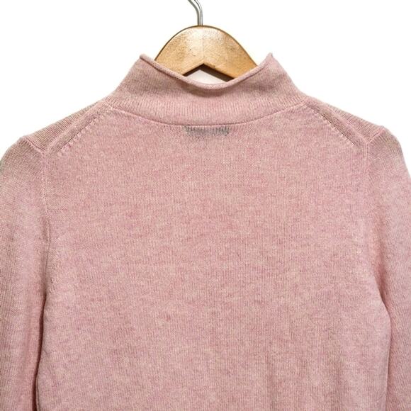 J Crew Cashmere Wool Blend Pink Sweater Mock Neck Quiet Luxury Classic Casual XS - Picture 8 of 13